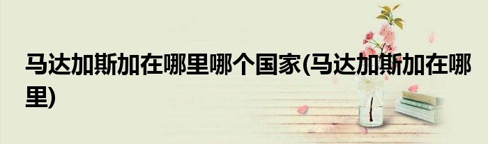 马达加斯加在哪里哪个国家(马达加斯加在哪里)