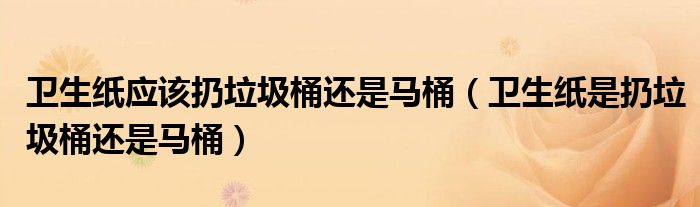 卫生纸应该扔垃圾桶还是马桶(卫生纸是扔垃圾桶还是马桶)
