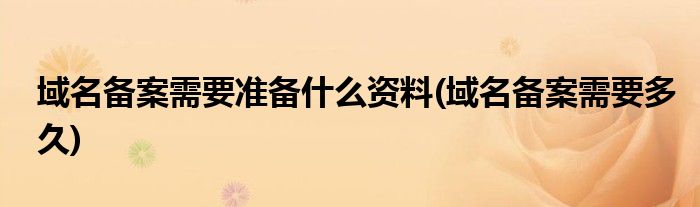 域名备案需要准备什么资料(域名备案需要多久)