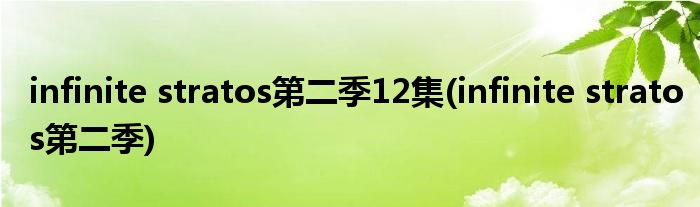 infinite stratos第二季12集(infinite stratos第二季)
