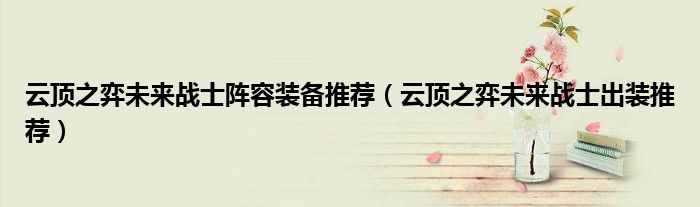 云顶之弈未来战士阵容装备推荐(云顶之弈未来战士出装推荐)