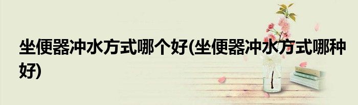 坐便器冲水方式哪个好(坐便器冲水方式哪种好)