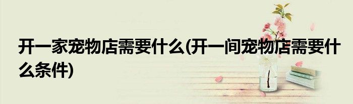 开一家宠物店需要什么(开一间宠物店需要什么条件)