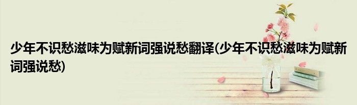 少年不识愁滋味为赋新词强说愁翻译(少年不识愁滋味为赋新词强说愁)