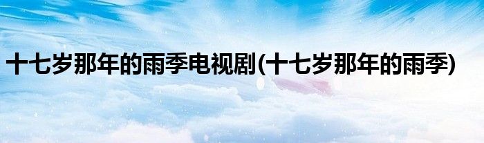 十七岁那年的雨季电视剧(十七岁那年的雨季)