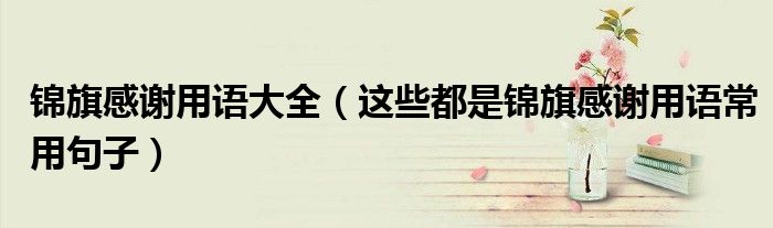 锦旗感谢用语大全(这些都是锦旗感谢用语常用句子)