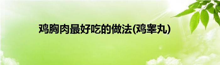 鸡胸肉最好吃的做法(鸡睾丸)