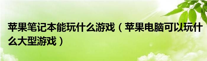 苹果笔记本能玩什么游戏(苹果电脑可以玩什么大型游戏)