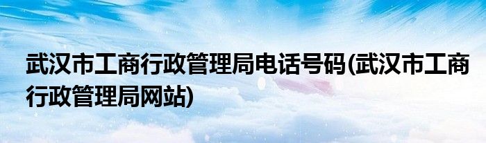 武汉市工商行政管理局电话号码(武汉市工商行政管理局网站)
