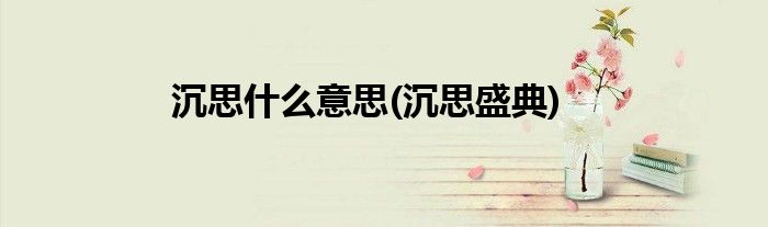 沉思什么意思(沉思盛典)