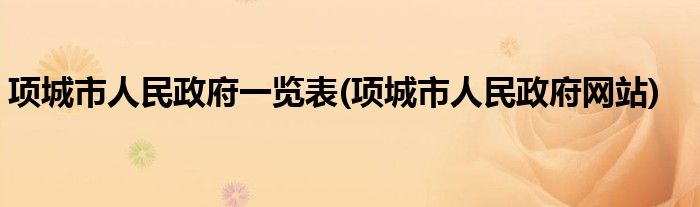 项城市人民政府一览表(项城市人民政府网站)