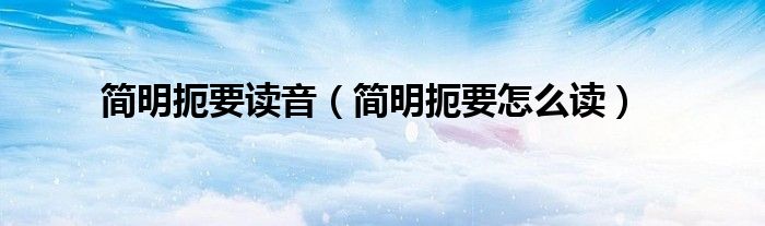 简明扼要读音(简明扼要怎么读)
