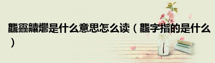 龘靐齉爩是什么意思怎么读(龘字指的是什么)