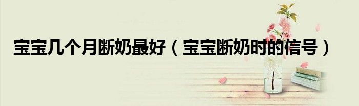 宝宝几个月断奶最好(宝宝断奶时的信号)