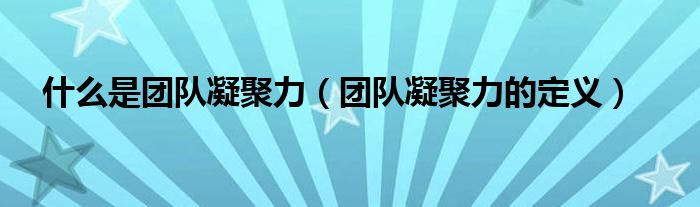 什么是团队凝聚力(团队凝聚力的定义)