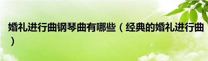 婚礼进行曲钢琴曲有哪些(经典的婚礼进行曲)