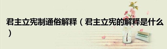 君主立宪制通俗解释(君主立宪的解释是什么)