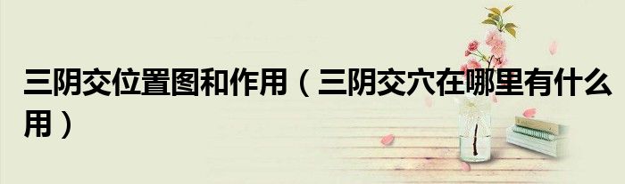 三阴交位置图和作用(三阴交穴在哪里有什么用)