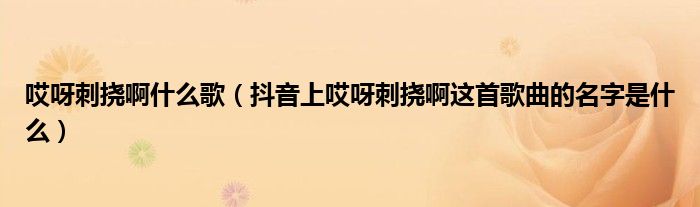 哎呀刺挠啊什么歌(抖音上哎呀刺挠啊这首歌曲的名字是什么)