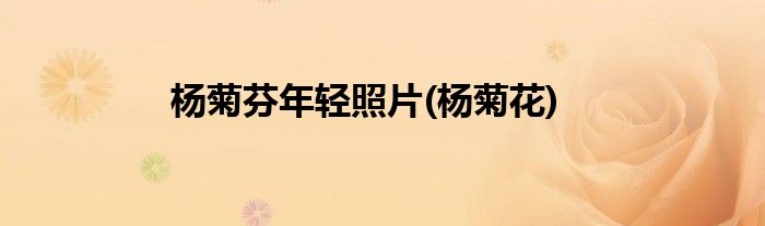 杨菊芬年轻照片(杨菊花)