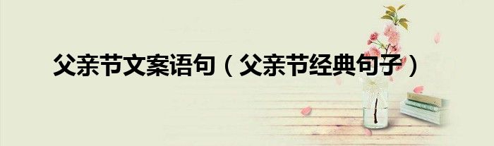父亲节文案语句(父亲节经典句子)