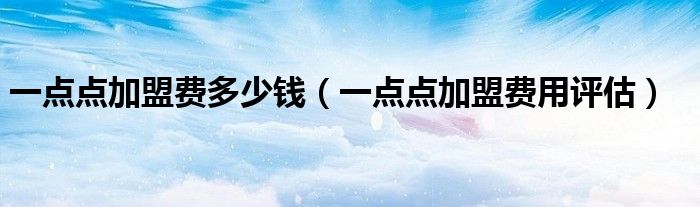 一点点加盟费多少钱(一点点加盟费用评估)