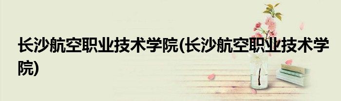 长沙航空职业技术学院(长沙航空职业技术学院)