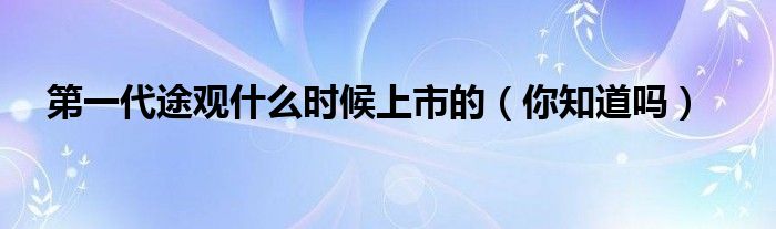 第一代途观什么时候上市的(你知道吗)