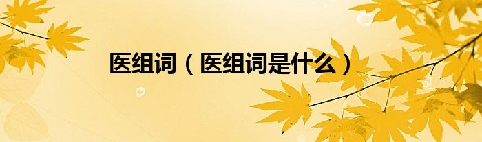 医组词(医组词是什么)