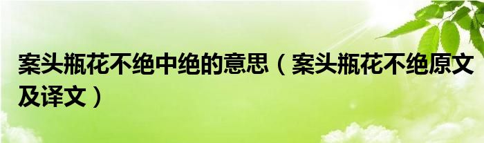 案头瓶花不绝中绝的意思(案头瓶花不绝原文及译文)