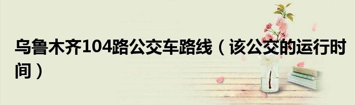 乌鲁木齐104路公交车路线(该公交的运行时间)