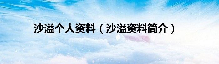 沙溢个人资料(沙溢资料简介)