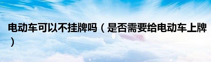 电动车可以不挂牌吗(是否需要给电动车上牌)