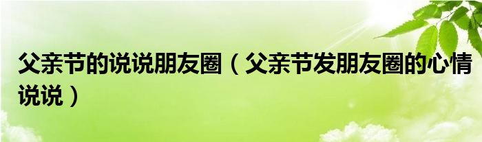 父亲节的说说朋友圈(父亲节发朋友圈的心情说说)