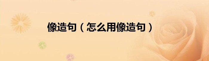 像造句（怎么用像造句）