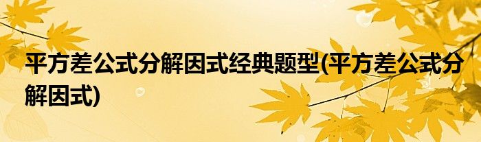 平方差公式分解因式经典题型(平方差公式分解因式)