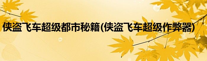 侠盗飞车超级都市秘籍(侠盗飞车超级作弊器)
