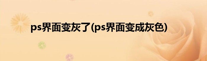 ps界面变灰了(ps界面变成灰色)