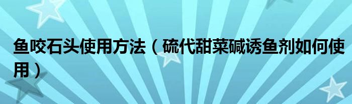 鱼咬石头使用方法(硫代甜菜碱诱鱼剂如何使用)