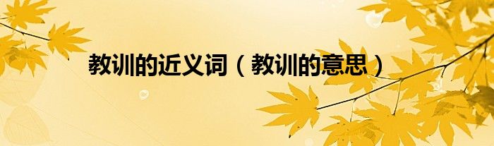 教训的近义词(教训的意思)