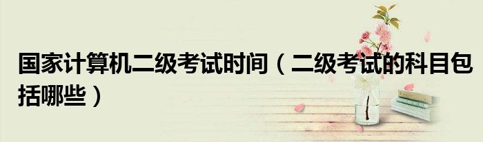 国家计算机二级考试时间(二级考试的科目包括哪些)