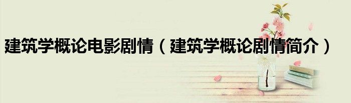 建筑学概论电影剧情(建筑学概论剧情简介)