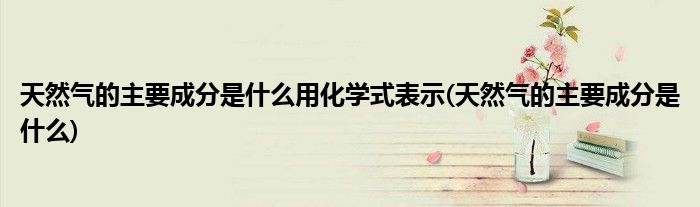 天然气的主要成分是什么用化学式表示(天然气的主要成分是什么)