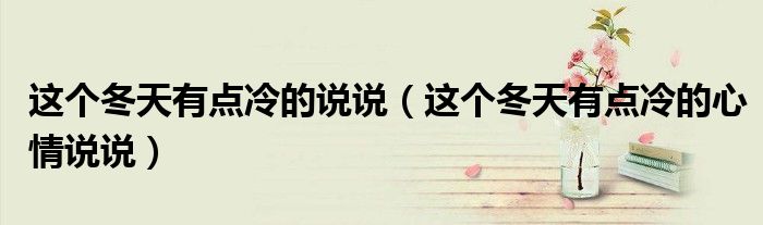 这个冬天有点冷的说说(这个冬天有点冷的心情说说)