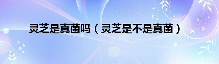 灵芝是真菌吗(灵芝是不是真菌)