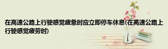 在高速公路上行驶感觉疲惫时应立即停车休息(在高速公路上行驶感觉疲劳时)