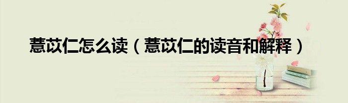 薏苡仁怎么读(薏苡仁的读音和解释)