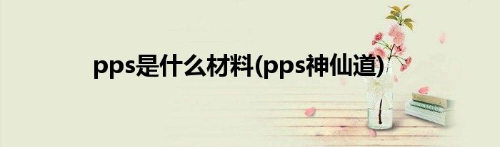 pps是什么材料(pps神仙道)