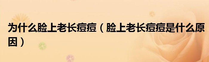 为什么脸上老长痘痘(脸上老长痘痘是什么原因)
