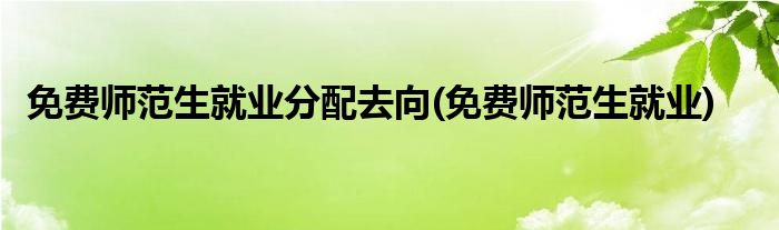 免费师范生就业分配去向(免费师范生就业)